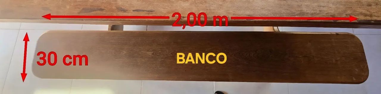 Mesa de Jantar de Madeira Rústica com Banco - Foto 4