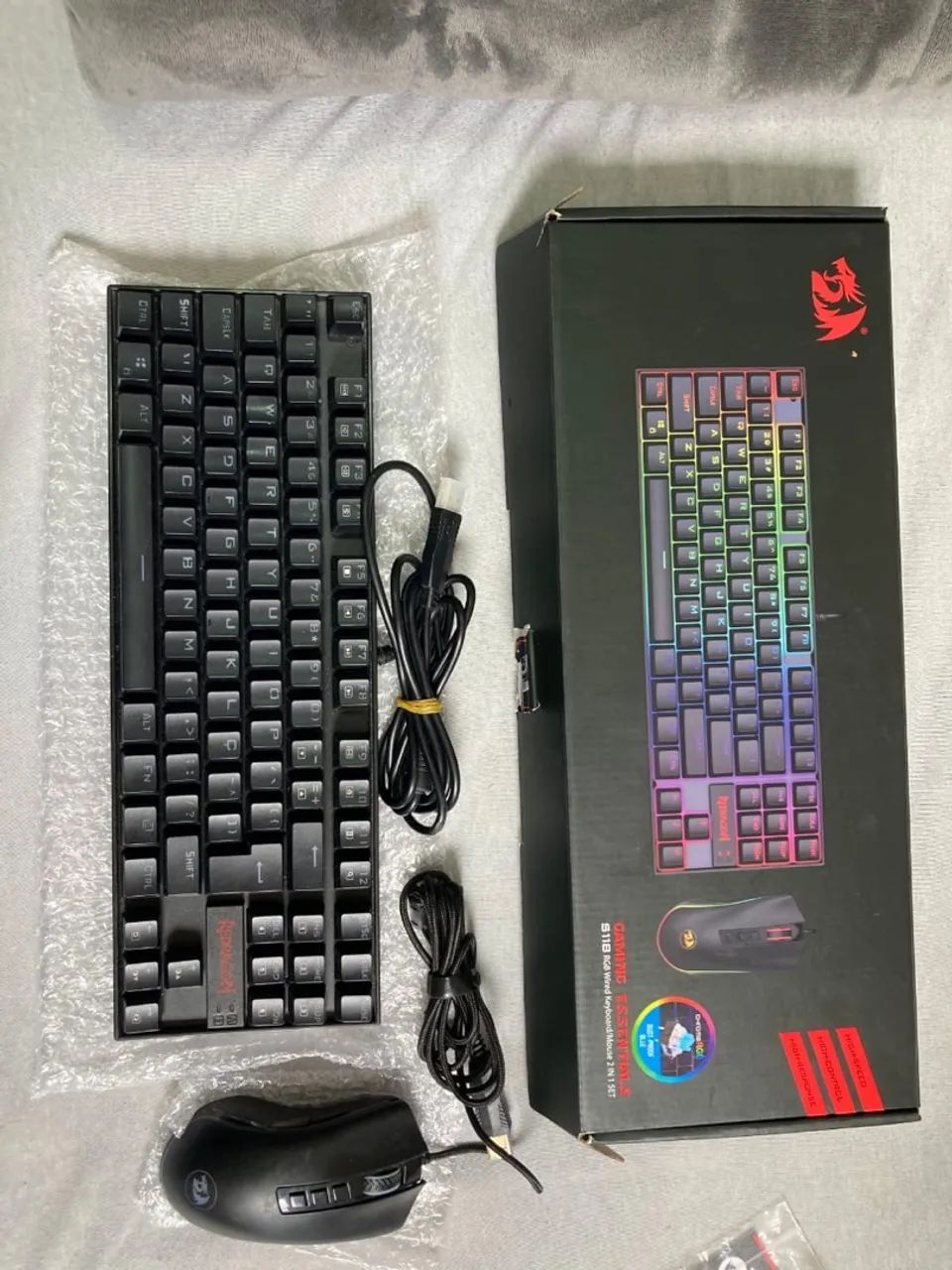 Kit teclado, mouse Redragon RGB + Headset Redragon RGB