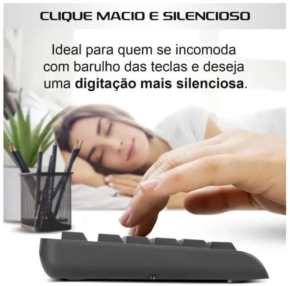 Kit Teclado e Mouse Sem Fio Wireless ABNT2 Knup KP-2064  - Foto 2