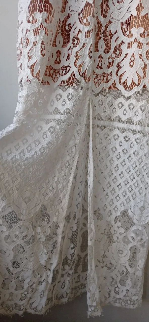 Vestido longo de renda branco - Foto 3