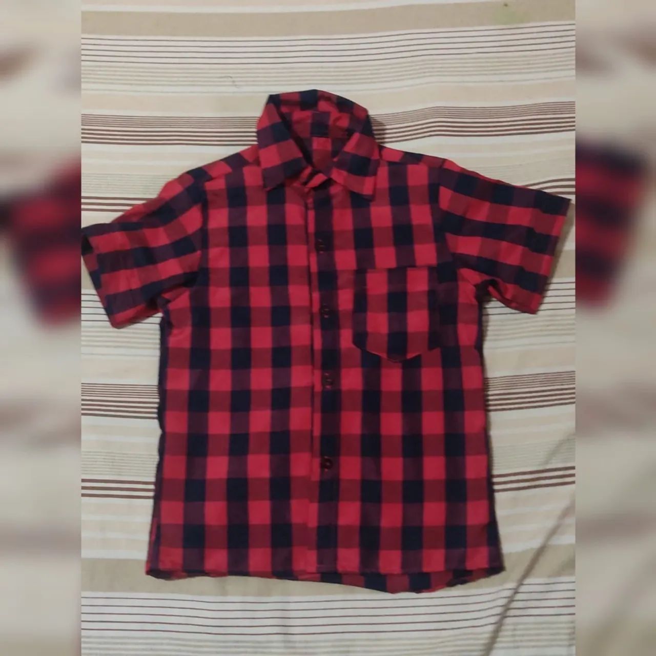Camisa Xadrez Vermelha - Tamanhos 4- 6 - 8 - 10 e 12  - Foto 3