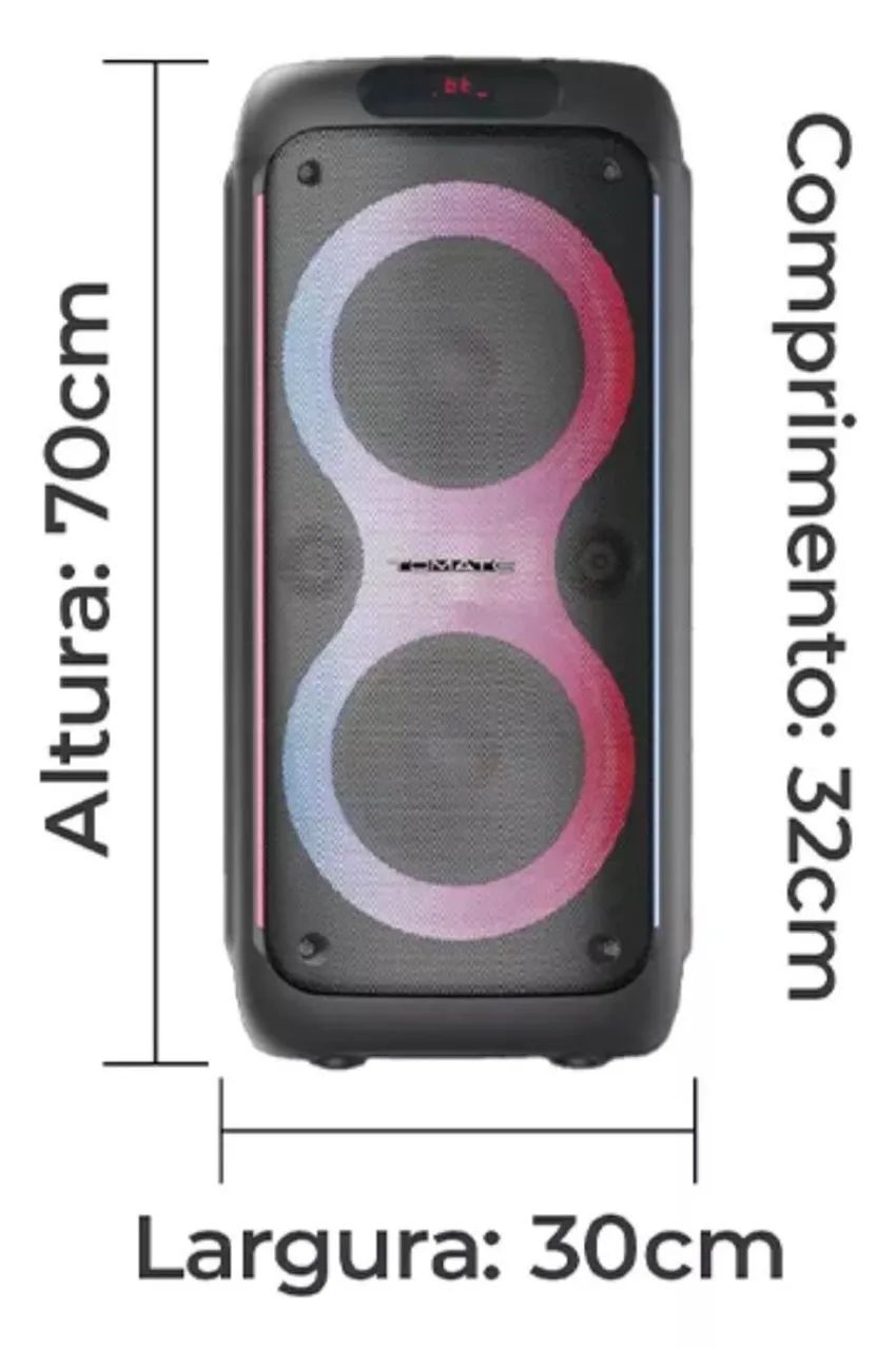 Caixa de Som Bluetooth 160W Tomate - Potente e com Iluminação LED! - Foto 3