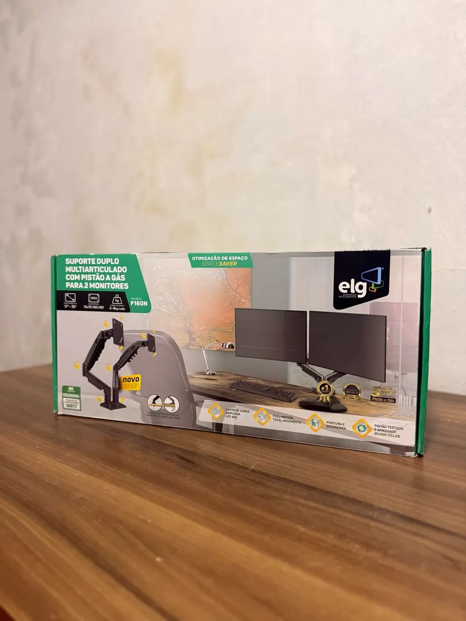 ELG, F160N, Suporte Articulado de Mesa com Pistão a Gás e Ajuste de Altura, 2 Monitores de - Foto 5