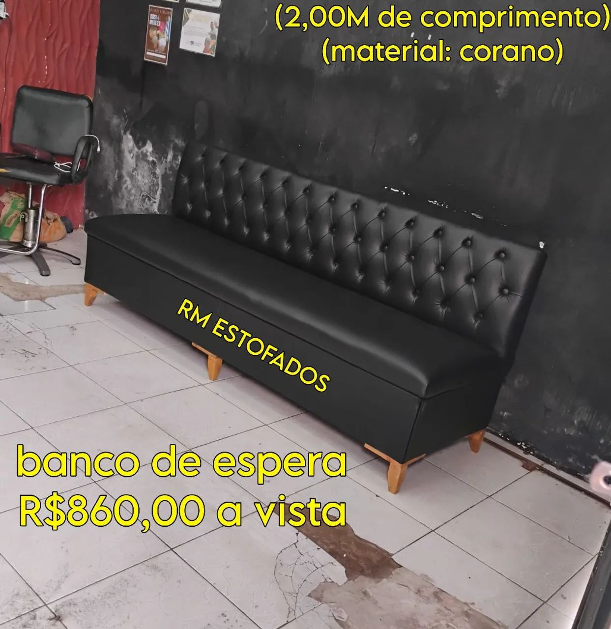 Sofá de espera com 2,00m com captonê  - Foto 2