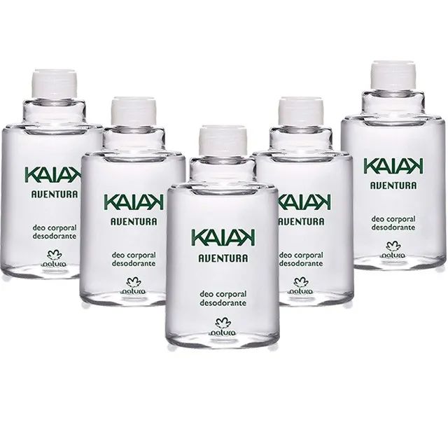 Kit 5 Refil Deo Corporal Kaiak Aventura Natura Masculino 100ml Natura