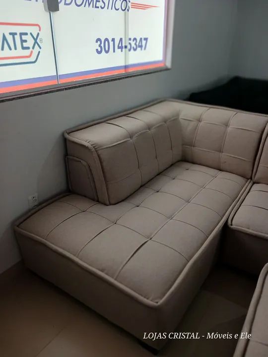 Sofá de Canto Modular Bege - Foto 5