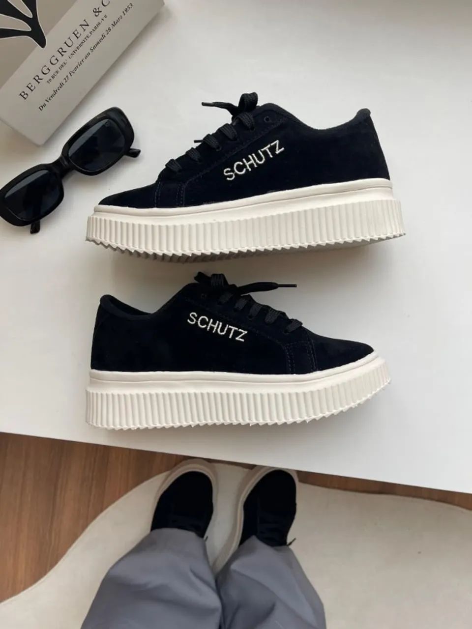 Tênis Schutz Feminino Linha Luxo Cinza/Preto/Marrom - Foto 2
