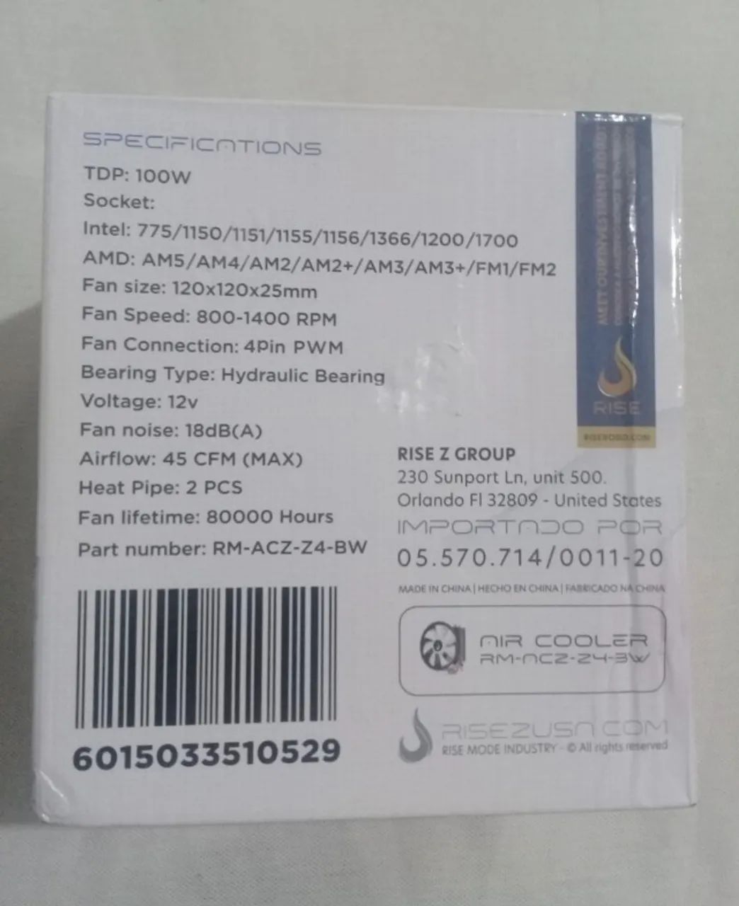 Cooler de processador Rise Mode Z4, AMD/Intel, 120mm. - Foto 6