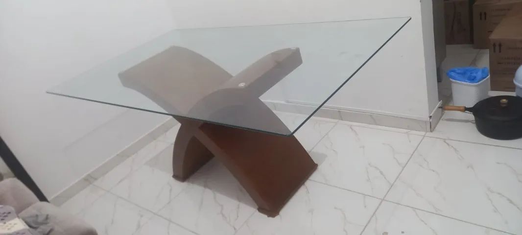 Mesa com tampo de vidro - Foto 3