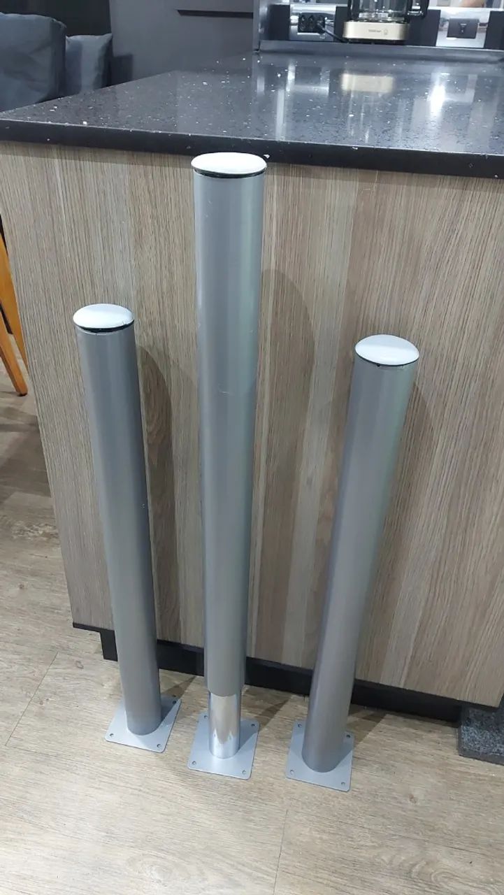 3x Pés Ajustáveis Cromados com Adesivo Cinza - Foto 2