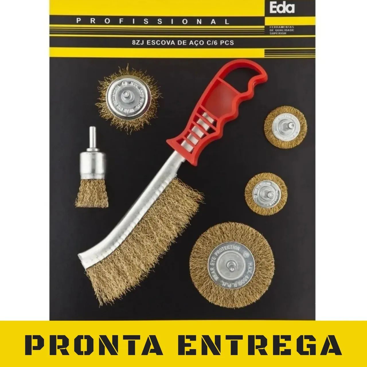 KOT ESCOVAS DE AÇO 06 PEÇAS EDA
