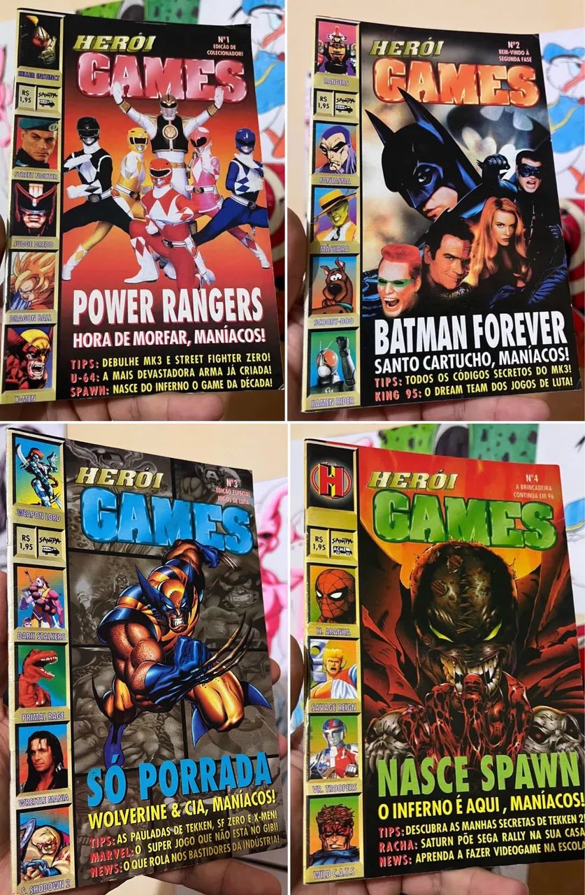 Revistas Heroi games números 1 ao 4, em ótimo estado