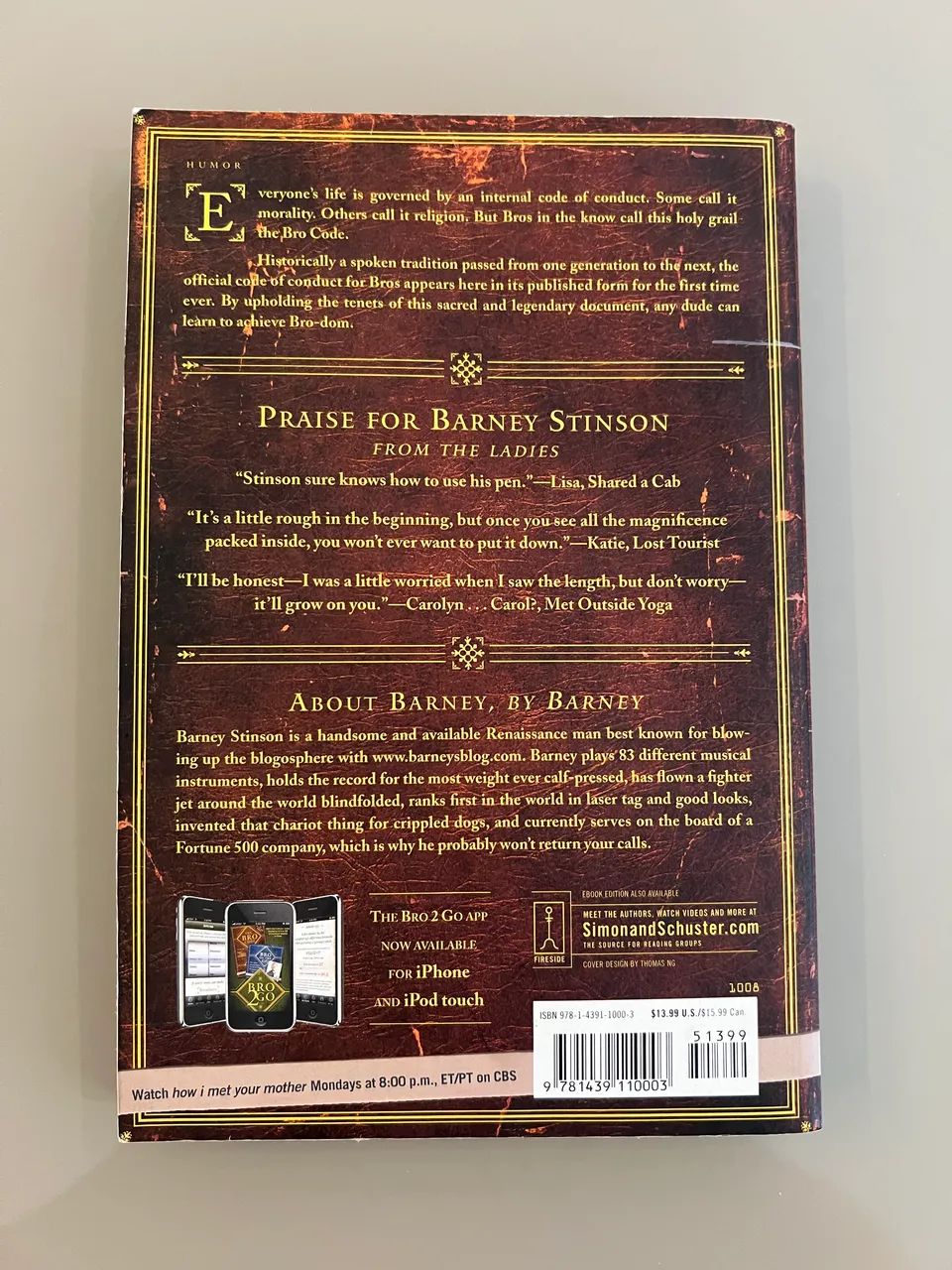 Livro The Bro Code (O Código Bro) - livro da série de televisão "How I Met Your Mother? - Foto 2