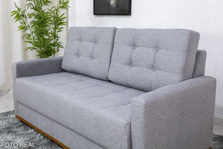 Sofá Living Áustria 1.70m Linho Cinza Frete Grátis - Até 12x - Foto 3