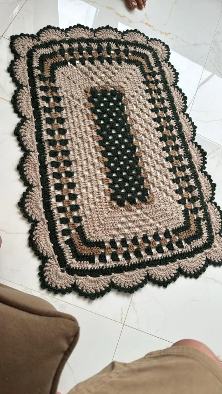 Tapete de crochê artesanal para decoração