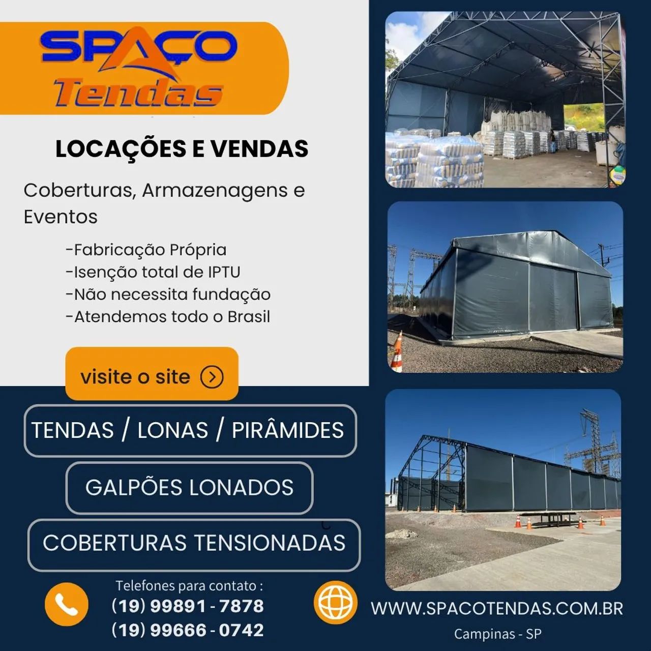 Locação de Galpão Lonado - SPAÇOTENDAS - locações e vendas 