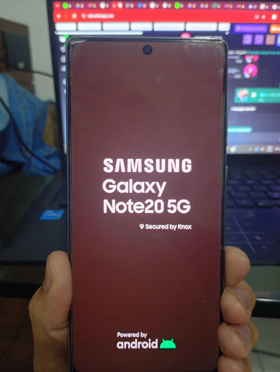 Frontal do Samsung note 20 5g