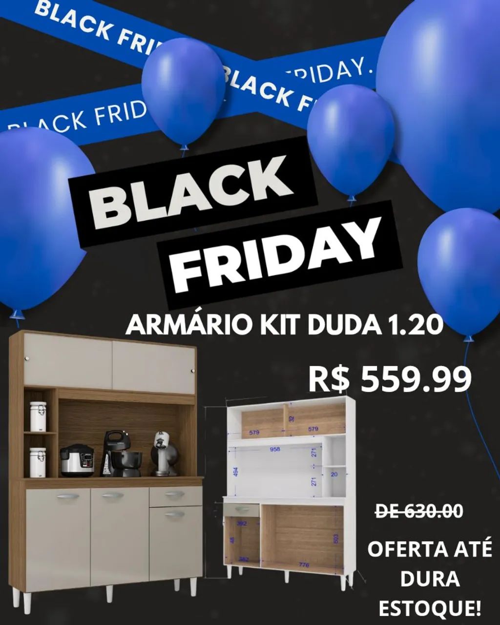 BLACK FRIDAY ARMÁRIO KIT DUDA 1.20