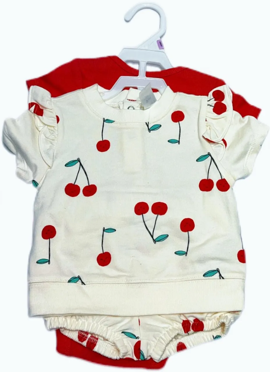 Carter's - Conjunto 9m - Fem 3 Peças -body, Blusa E Shorts