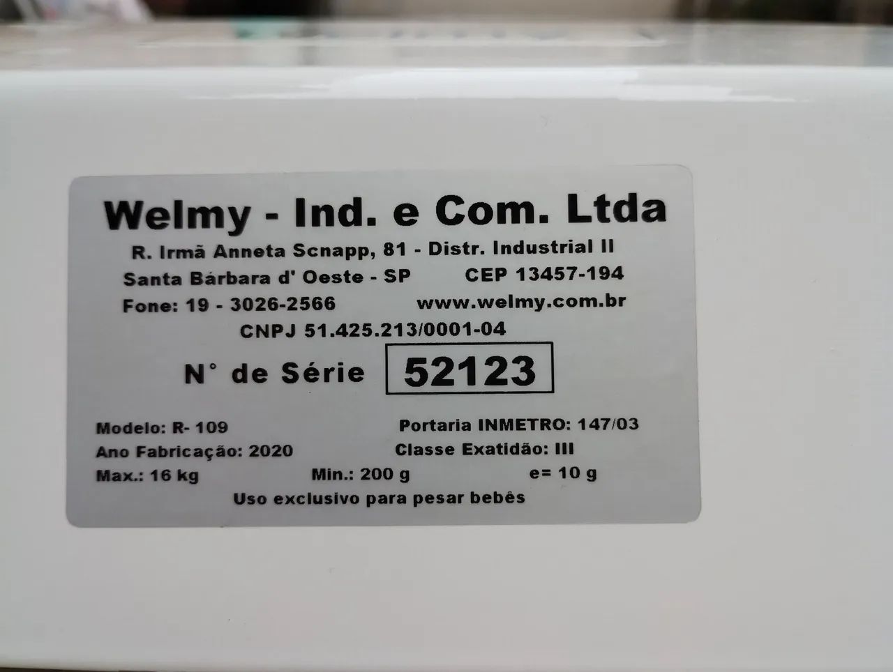 Balança Digital para bebês Welmy