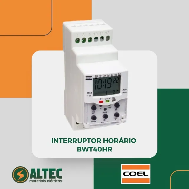 Interruptor horário Coel Bwt40 - 110-220VCA 1NAF 16A
