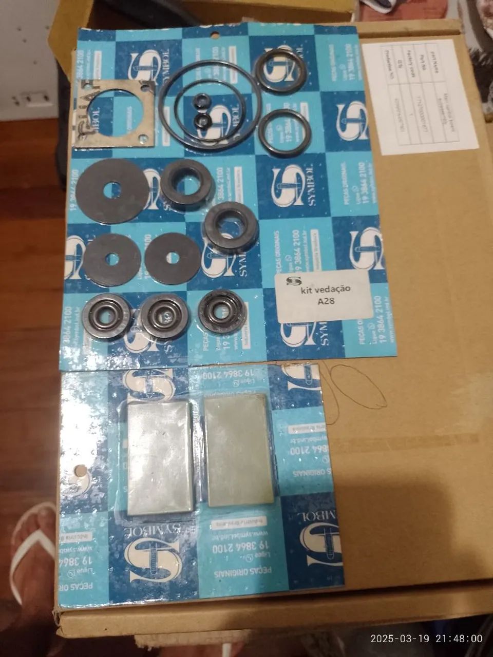 Kit Vedação e Palheta Bomba de vácuo Symbol A28 