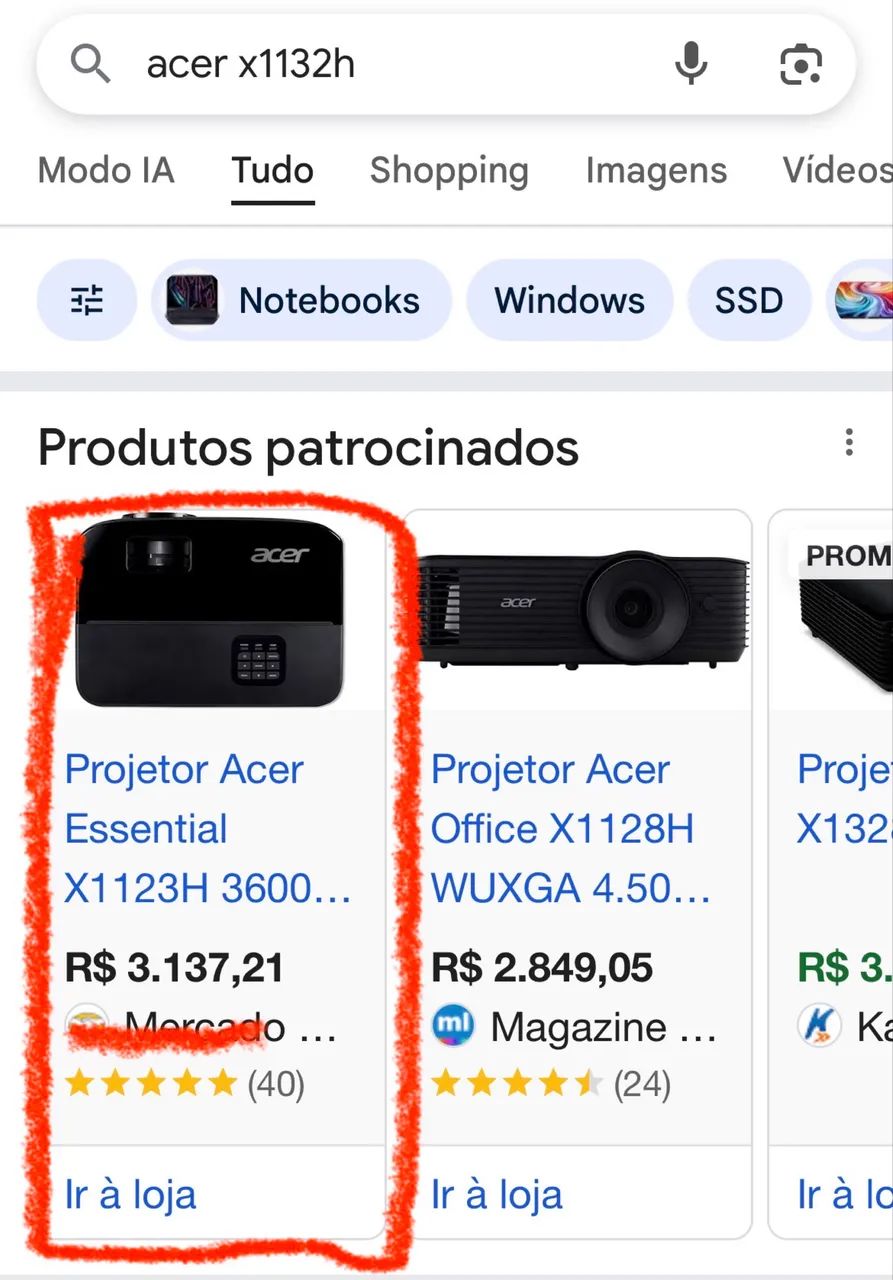 Projetor Acer Essential X1123H 3600lm preto - Foto 5