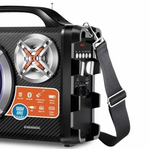 Caixa de som amplificada 100W RMS Mult Conect Thunder P10 Microfone, Radio Fm - Foto 2