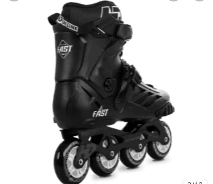 Patins Profissional Inline Fast n° 37 c/ Kit Proteçao, Capacete e Bag - Foto 2