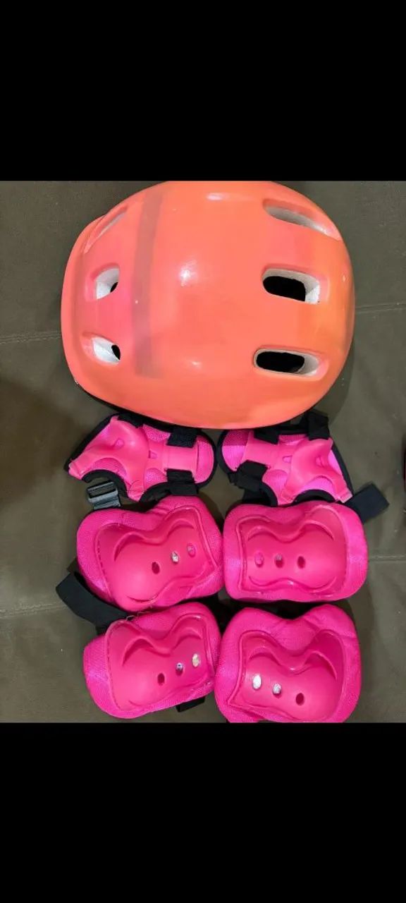 Patins Infantil Rosa Ajustável 29 a 32 e equipamentos de proteção - Foto 4