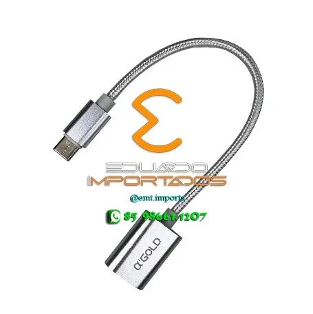 Cabo Adaptador OTG USB Femea x Tipo C Macho CBA-06 - Foto 2