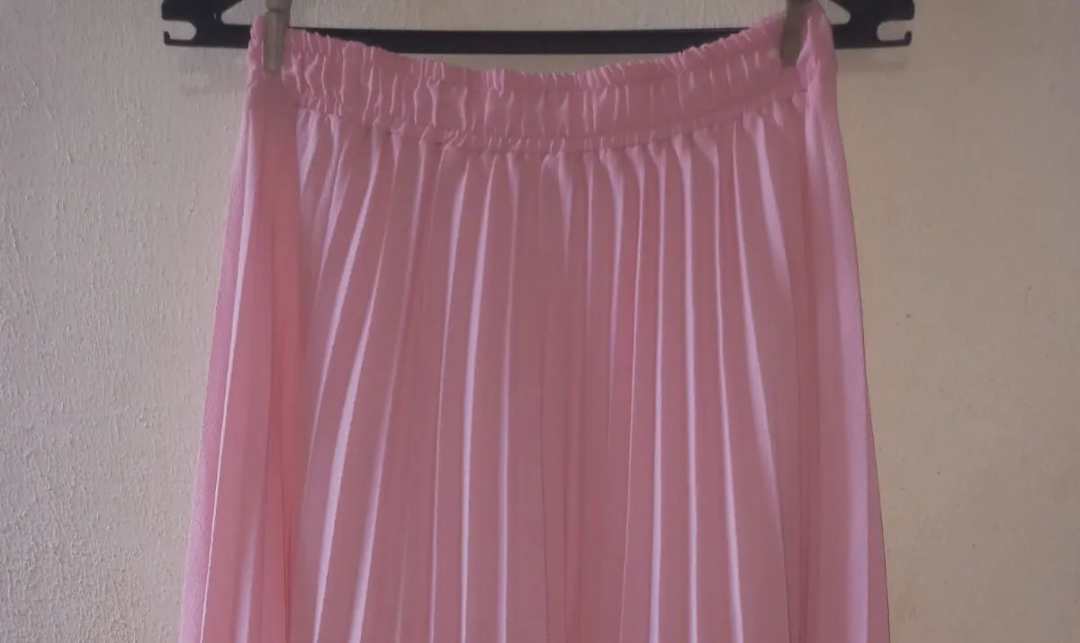 Saia Plissada Rosa