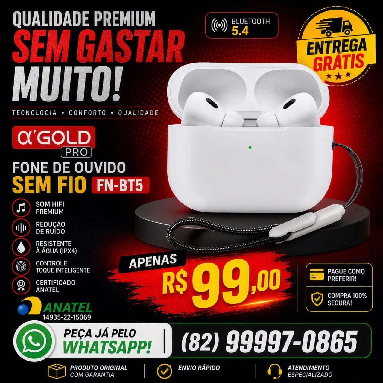 Fone de Ouvido - Bluetooth 