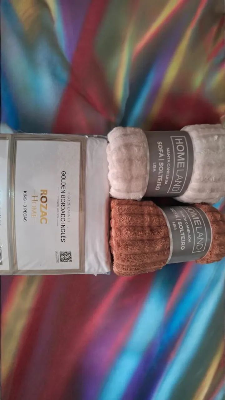 Kit de mantas canelada para sofá 
