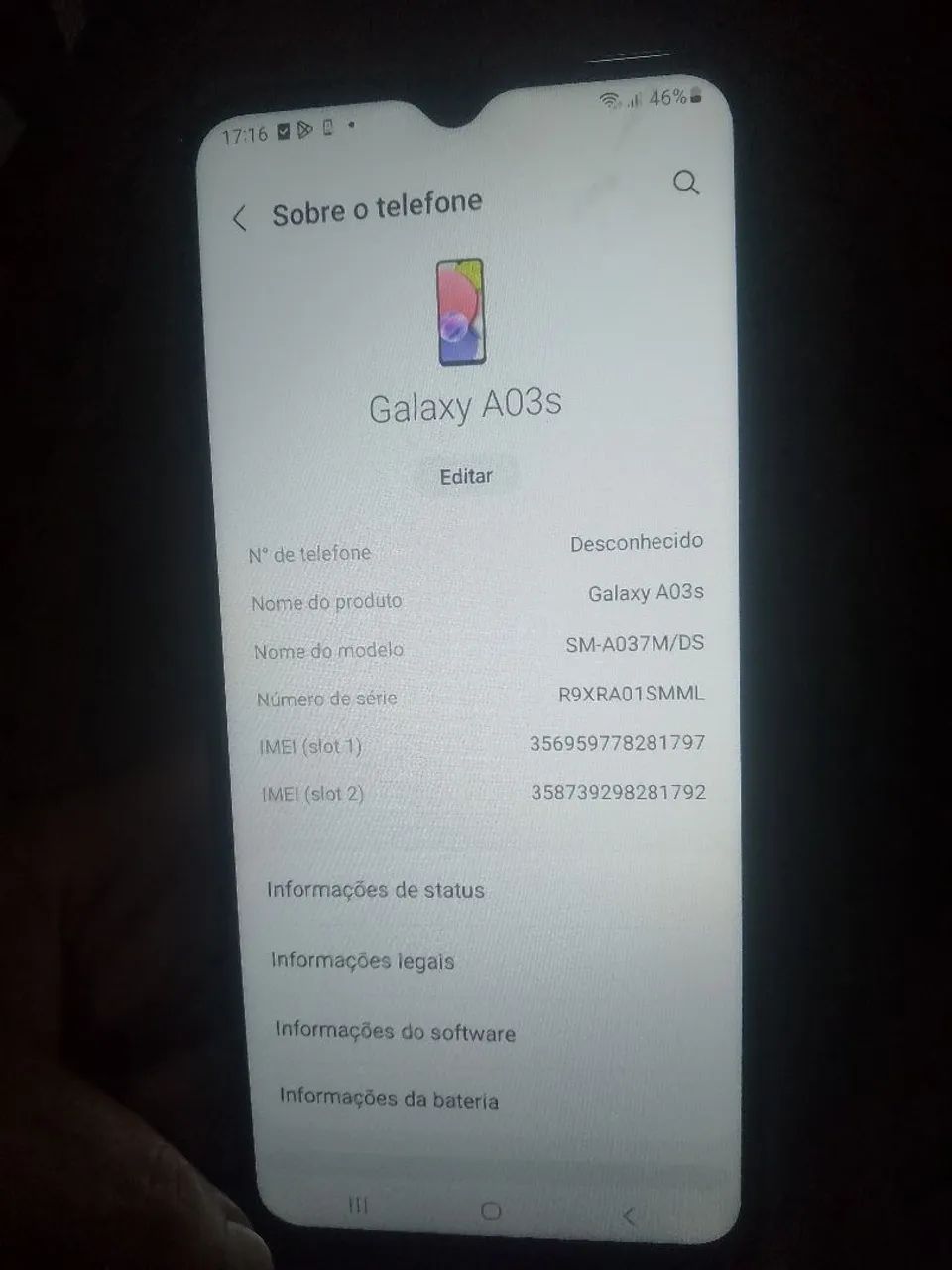 Samsung A03S 64 gb 