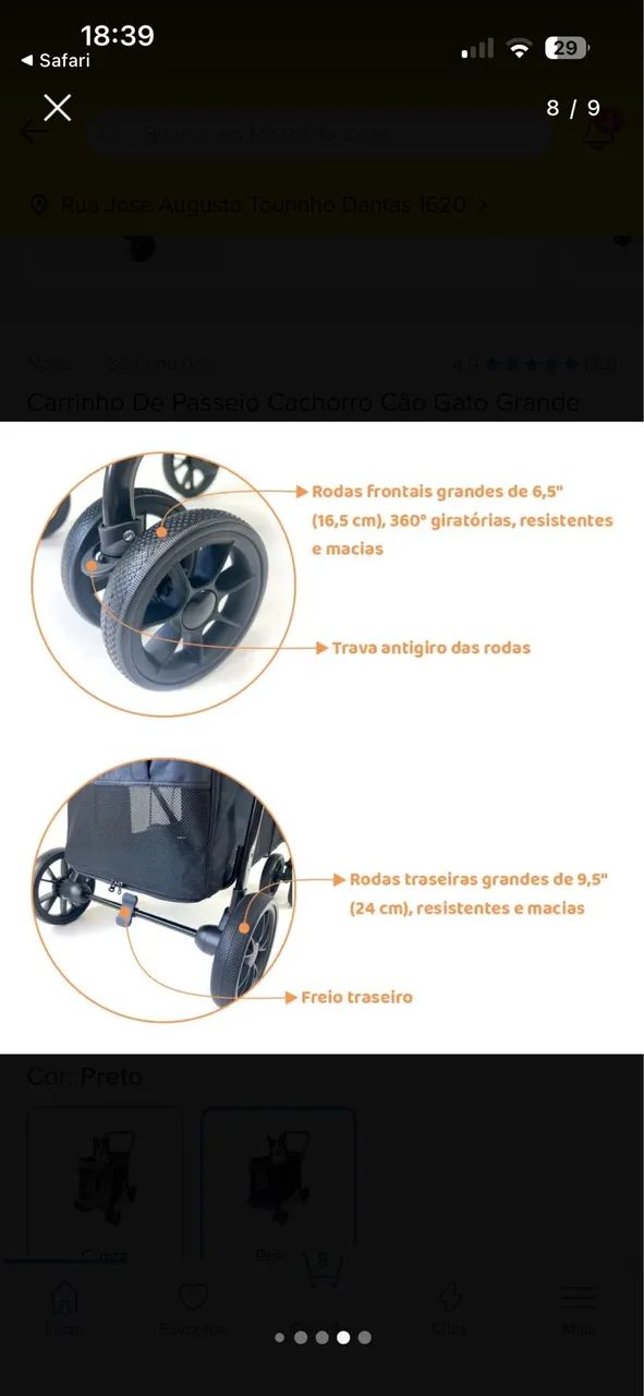 Carrinho para cachorro grande (NOVO) - Foto 5