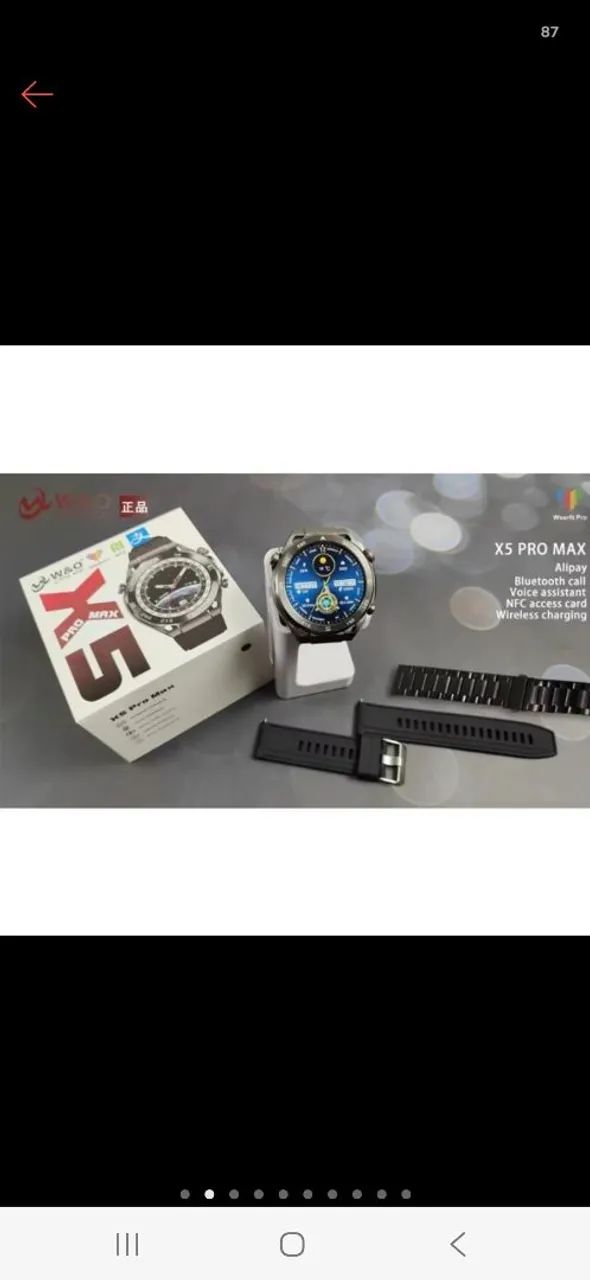 Venda de relógio  inteligente  x5 pro Max preto 7 pulseiras 