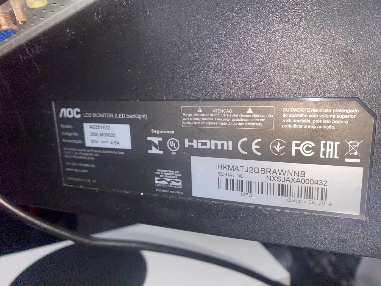 Monitor Gamer AOC AGON 24,5? 240Hz Full HD - AG251FZ2 - Foto 5