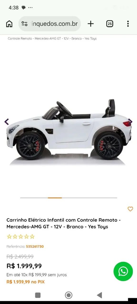 Carro elétrico infantil 
