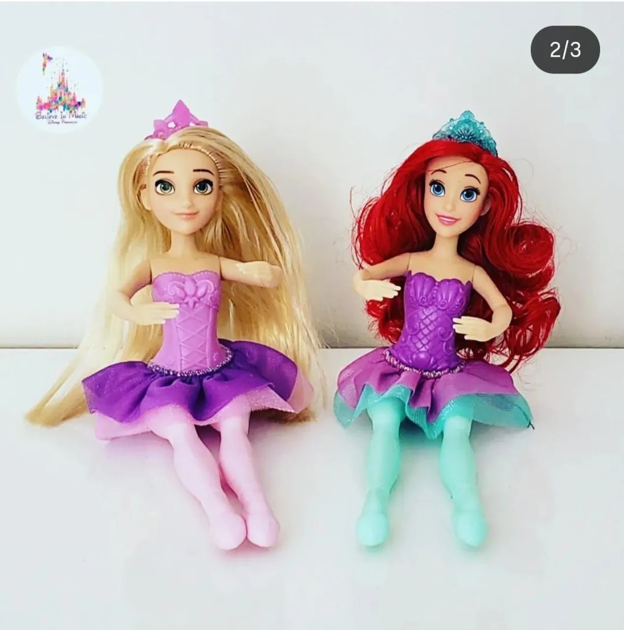 Bonecas Princesa Disney Bailarina Rapunzel e Ariel
