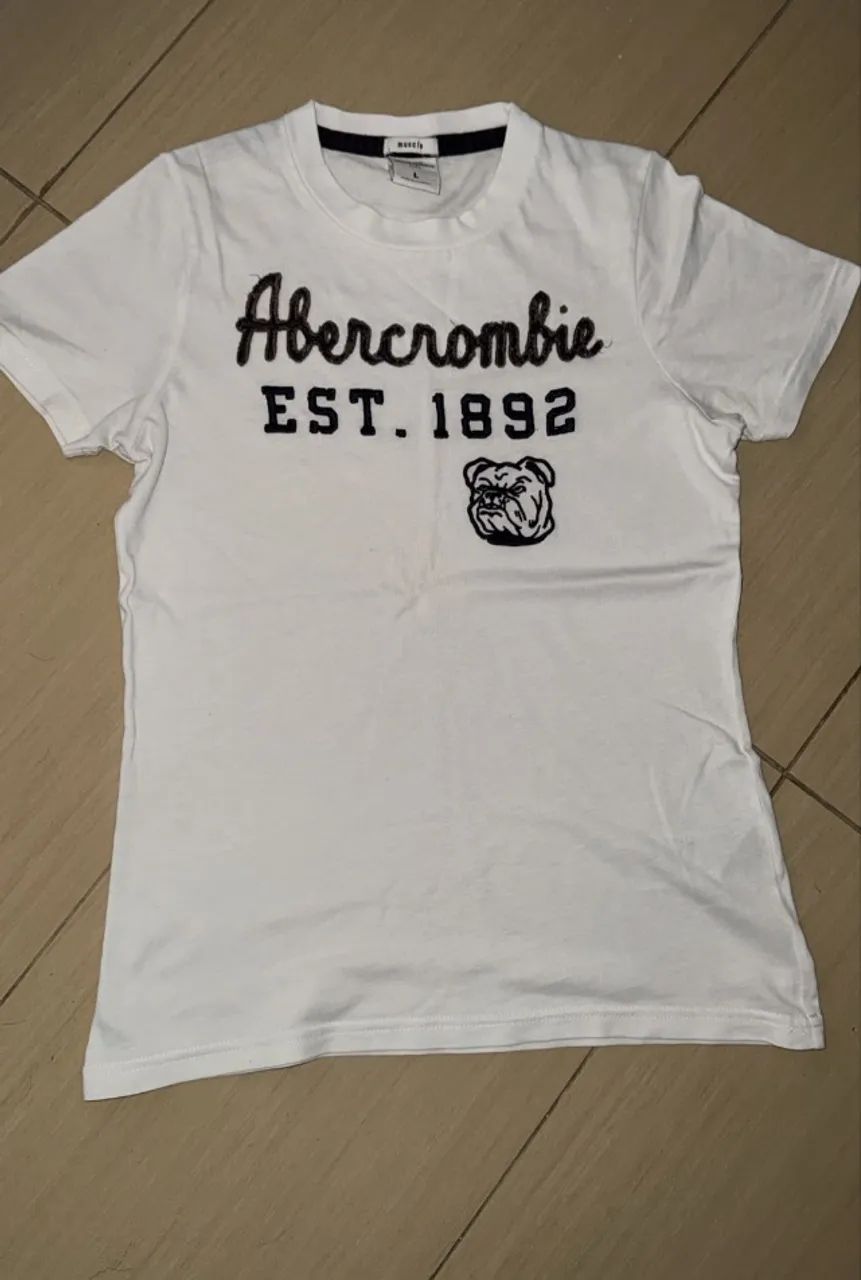 camisa de algodão Abercrombie 