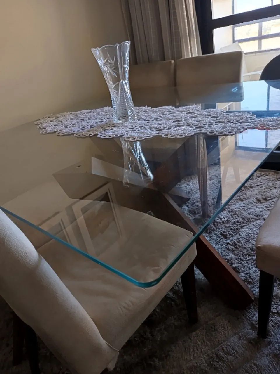 Tampo de mesa transparente quadrado 