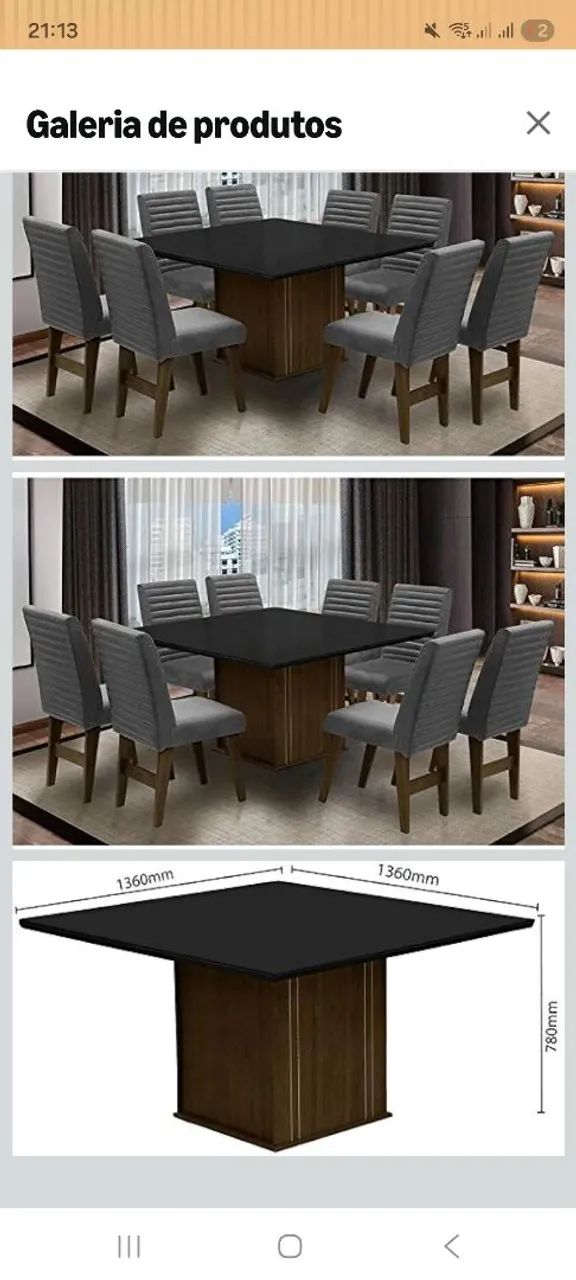 Conjunto  de mesa sala de jantar 8 cadeiras - Foto 2