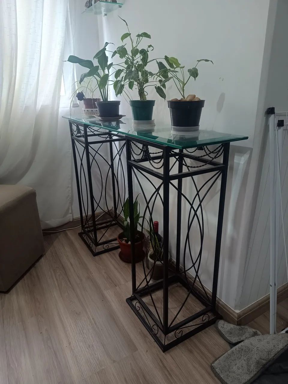 Aparador de ferro tampa em vidro  - Foto 2