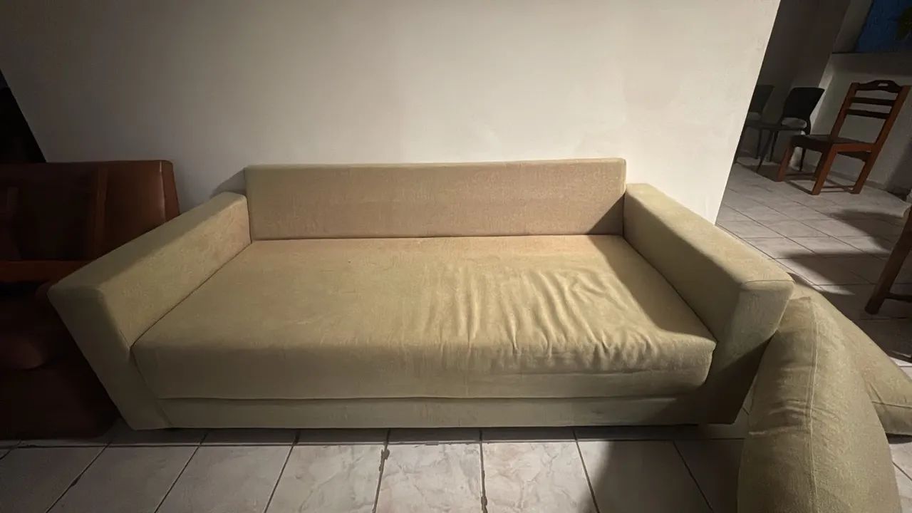 Sofá 2 Lugares 2 Metros Bege - Ótimo Estado - Foto 3