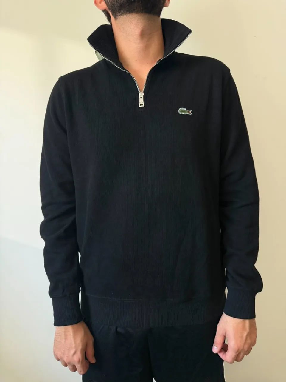 Sueter quarter Zip lacoste preto tam G - Foto 2