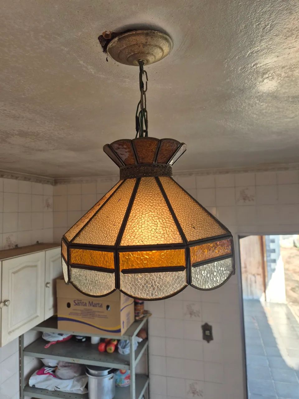 Lustre vitral vintage - Foto 3