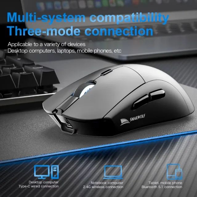 Mouse sem fio SMAILWOLF RS7 - Foto 2