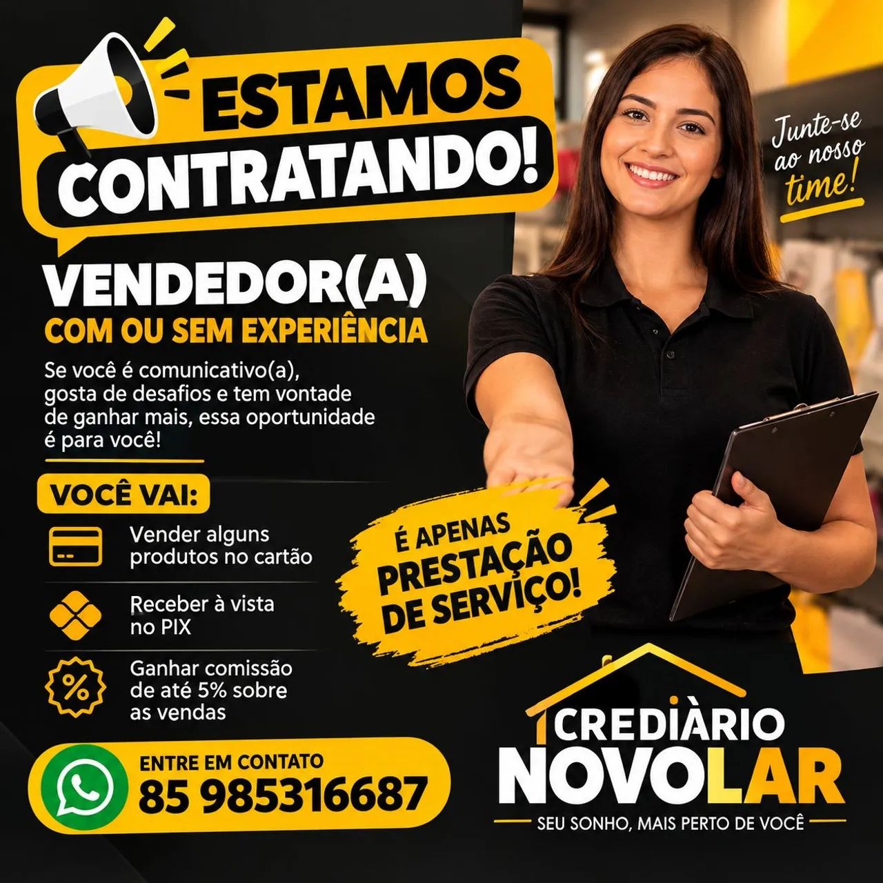Precisa - se de VENDEDOR(A). 