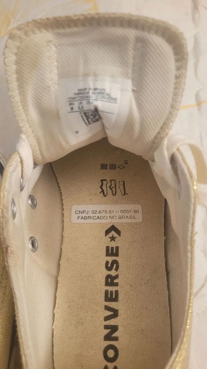Tenis All Star converse, dourado, n 38 - Foto 5